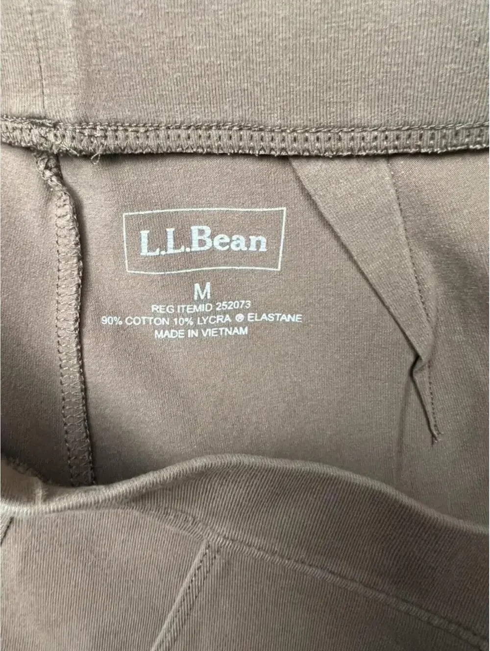 L.L.Bean Womens Brown Wide Leg Crop Pants M Cotton Stretch High-Rise Comfort